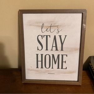 Let’s Stay Home Wall Sign Beige Neutral From Hobby Lobby
